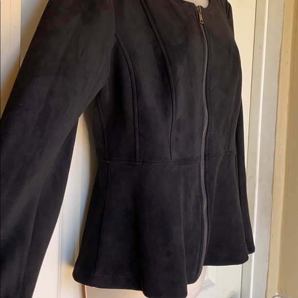 Solitaire by Ravikhosla black faux suede jacket M - Picture 5 of 6